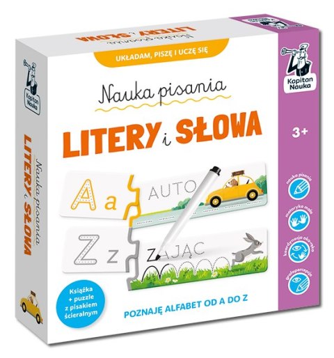 Nauka pisania. Litery i słowa. Książka + puzzle do pisania