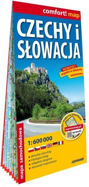 Czechy i Słowacja mapa samochodowa 1:600 000 laminat 2025 Czechy i Słowacja mapa samochodowa 1:600 000 laminat 2025