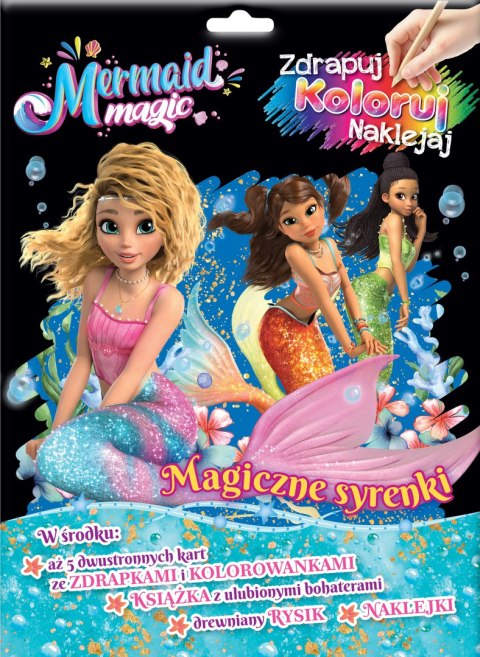 Magiczne syrenki. Magia Syren. Zdrapuj, koloruj, naklejaj