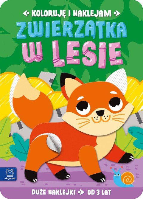 Zwierzątka w lesie. Duże naklejki od 3 lat. Koloruję i naklejam