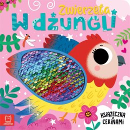 Zwierzęta w dżungli. Książeczka z cekinami