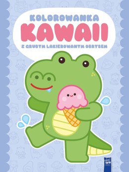 Kolorowanka Kawaii z grubym lakierowanym obrysem. Krokodyl