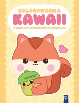 Kolorowanka Kawaii z grubym lakierowanym obrysem. Wiewiórka
