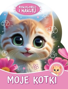 Moje kotki. Pokoloruj i naklej