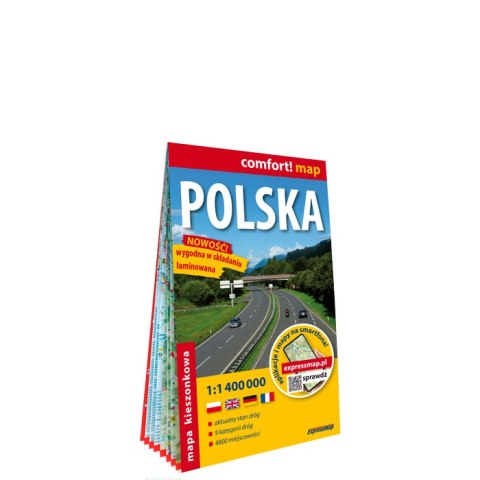 Polska mapa samochodowa kieszonkowa laminowana 1:1 400 000