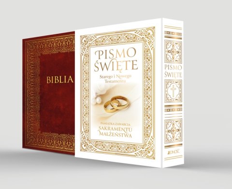 Pismo Święte Starego i Nowego Testamentu. Biblia domowa. Pamiątka zawarcia sakramentu małżeństwa
