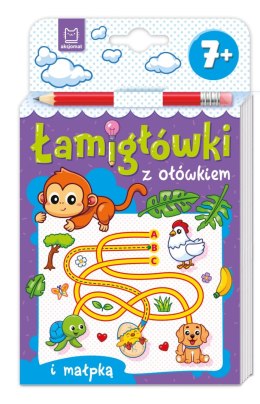 Łamigłówki z ołówkiem z małpką. Od 7 lat. Łamigłówki z ołówkiem