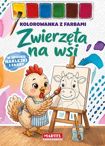 Zwierzęta na wsi. Kolorowanka z farbami